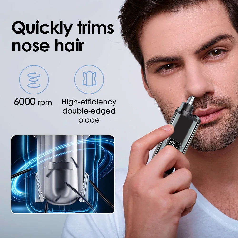 Rechargeable Electric Nose & Hair Trimmer – Multi-Function, Washable, Unisex