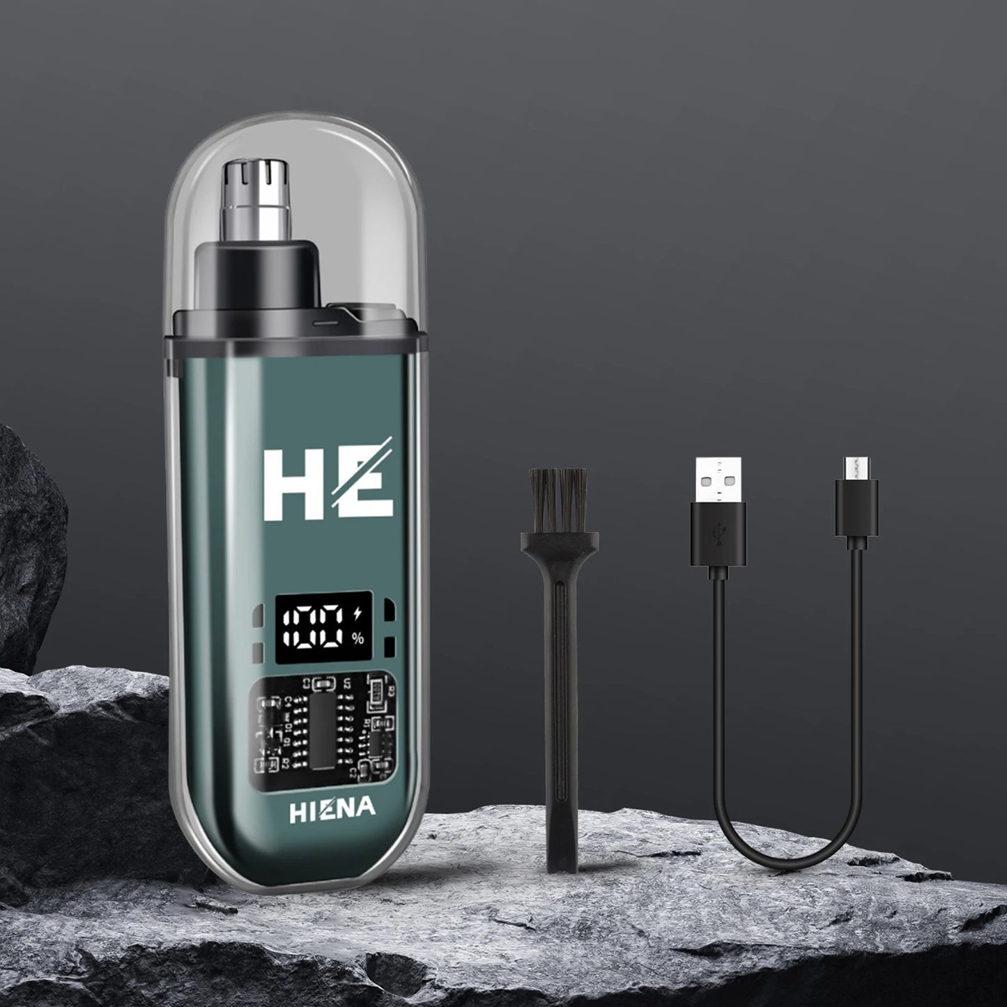 HIENA Mini Rechargeable Nose & Ear Hair Trimmer – Wet/Dry, Portable, Eyebrow Clipper