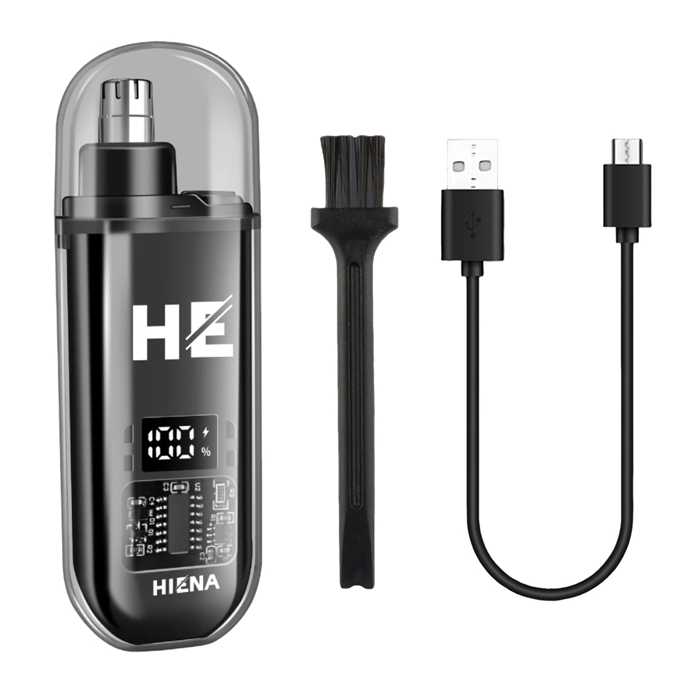 HIENA Mini Rechargeable Nose & Ear Hair Trimmer – Wet/Dry, Portable, Eyebrow Clipper