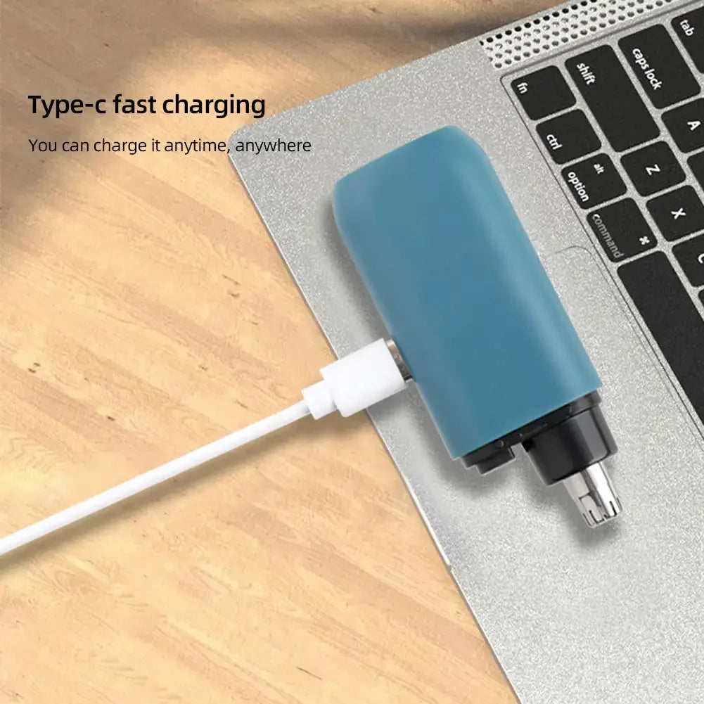 Portable Electric Nose Hair Trimmer – Type-C Charging, Rounded Blade, Men’s Mini Face Care Tool